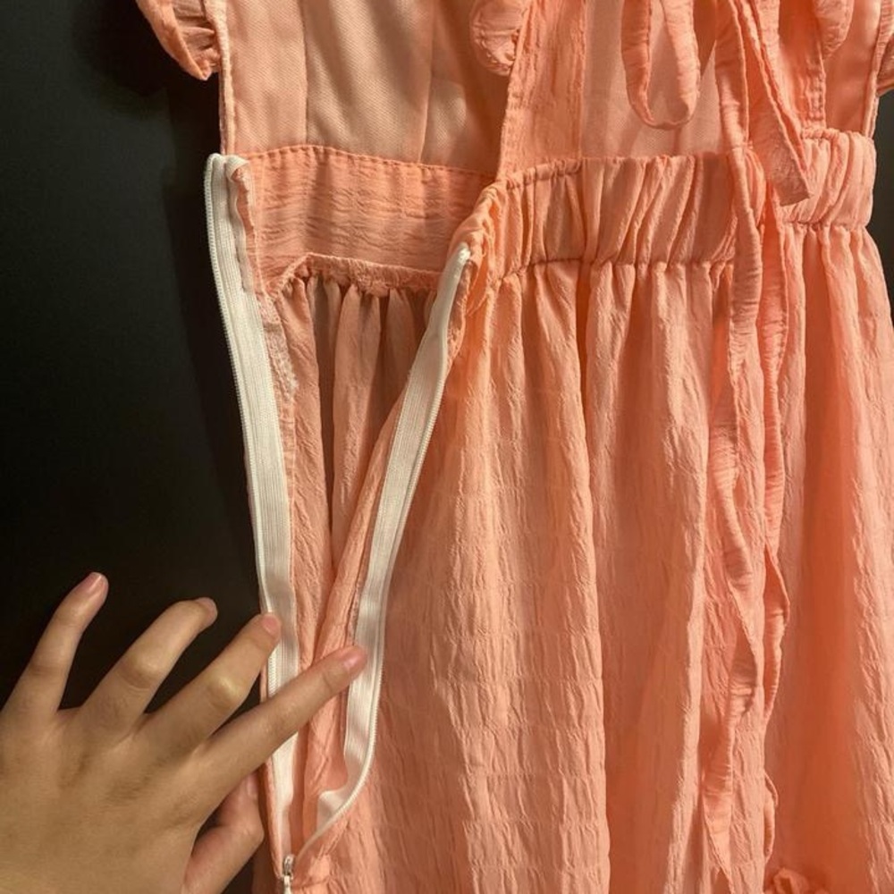 Peach Ruffle Maxi Dress - Picture 3 of 4